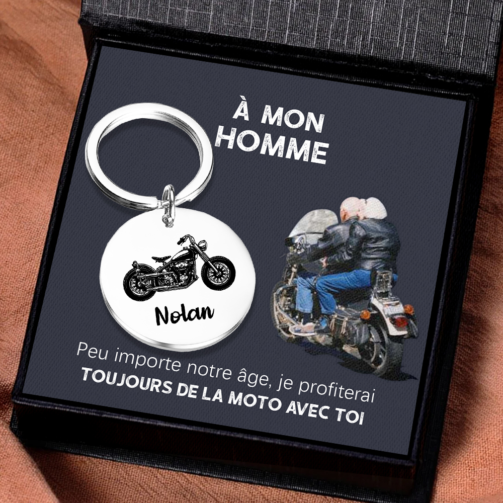 À mon Homme - Porte-Clés Moto 1 Prénom Personnalisé｜Jessemade