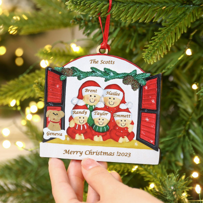 Ornements de Noël avec Poupée 6 Prénoms et 2 Textes Personnalisés avec Année