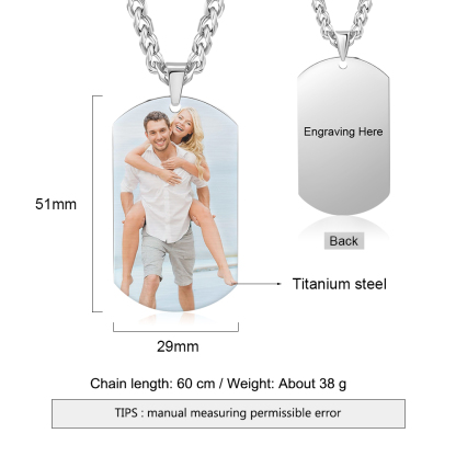 Collier Personnalisé Homme avec Photo en Acier Inoxydable｜Jessemade
