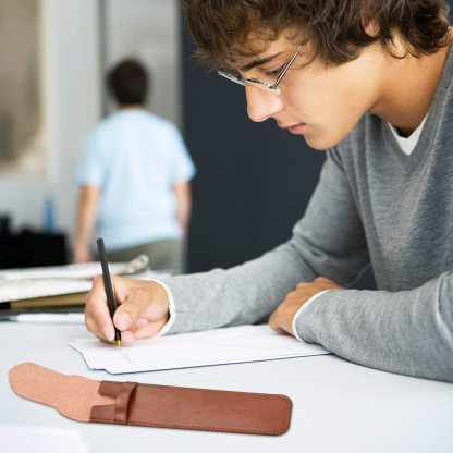 Porte-Stylo en Cuir PU Prénom Personnalisé avec un stylo