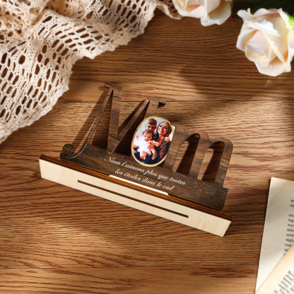 Décoration en bois 1 Texte et 1 Photo Personnalisés Ornement pour Maman