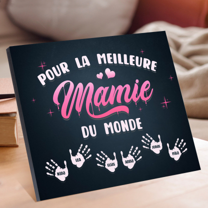 À ma Mamie - Cadre en Bois Arbre 1-6 Prénoms Personnalisés