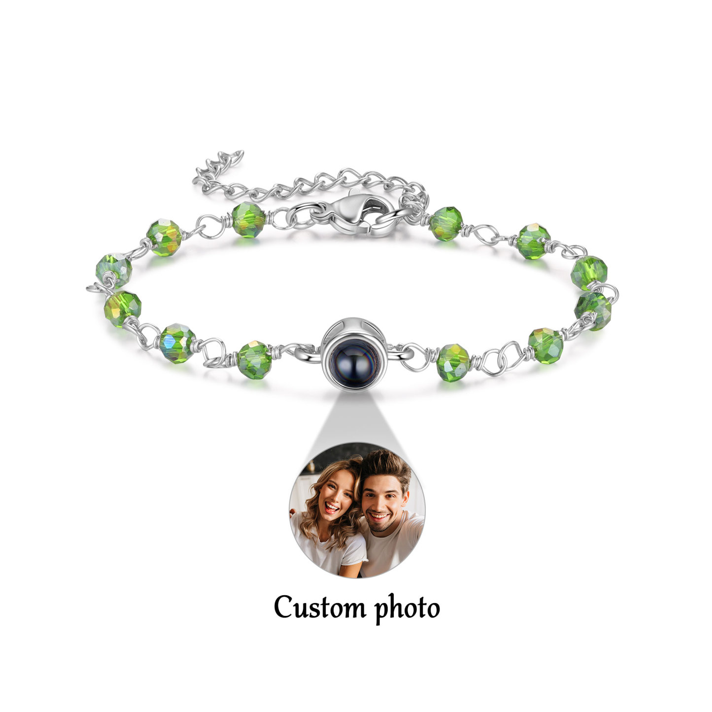 Bracelet Perlé Personnalisé avec Photo Bracelet Photo Projection|Jessemade