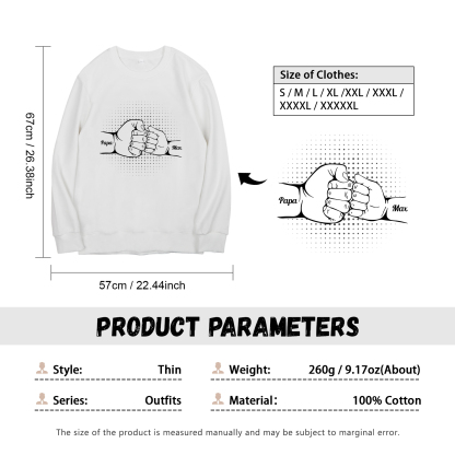 Sweat-Shirt Poings 2 Prénoms Personnalisés