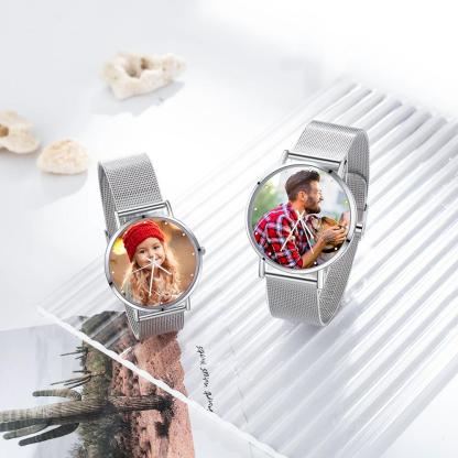 Montre Personnalisée Photo avec Gravure du prénom ou Message Bracelet pour Femme