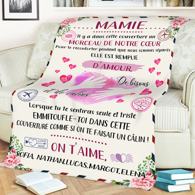 À ma Mamie - Couverture Plaids Polaire 1 Texte Personnalisé