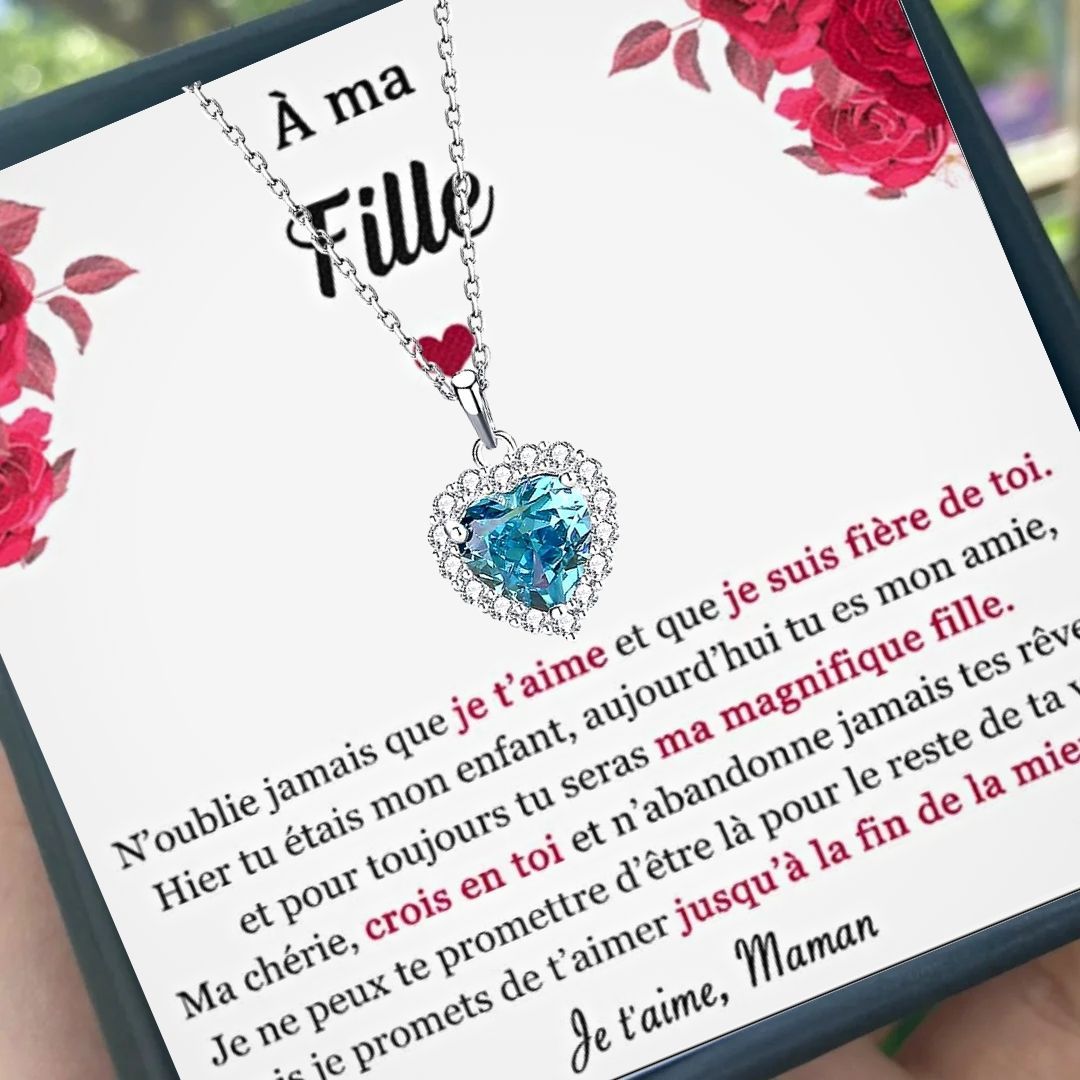 À Ma Fille-Collier en Argent 925 1 Pierre de Naissance