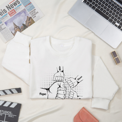 Sweat-Shirt Poings 5 Prénoms Personnalisés