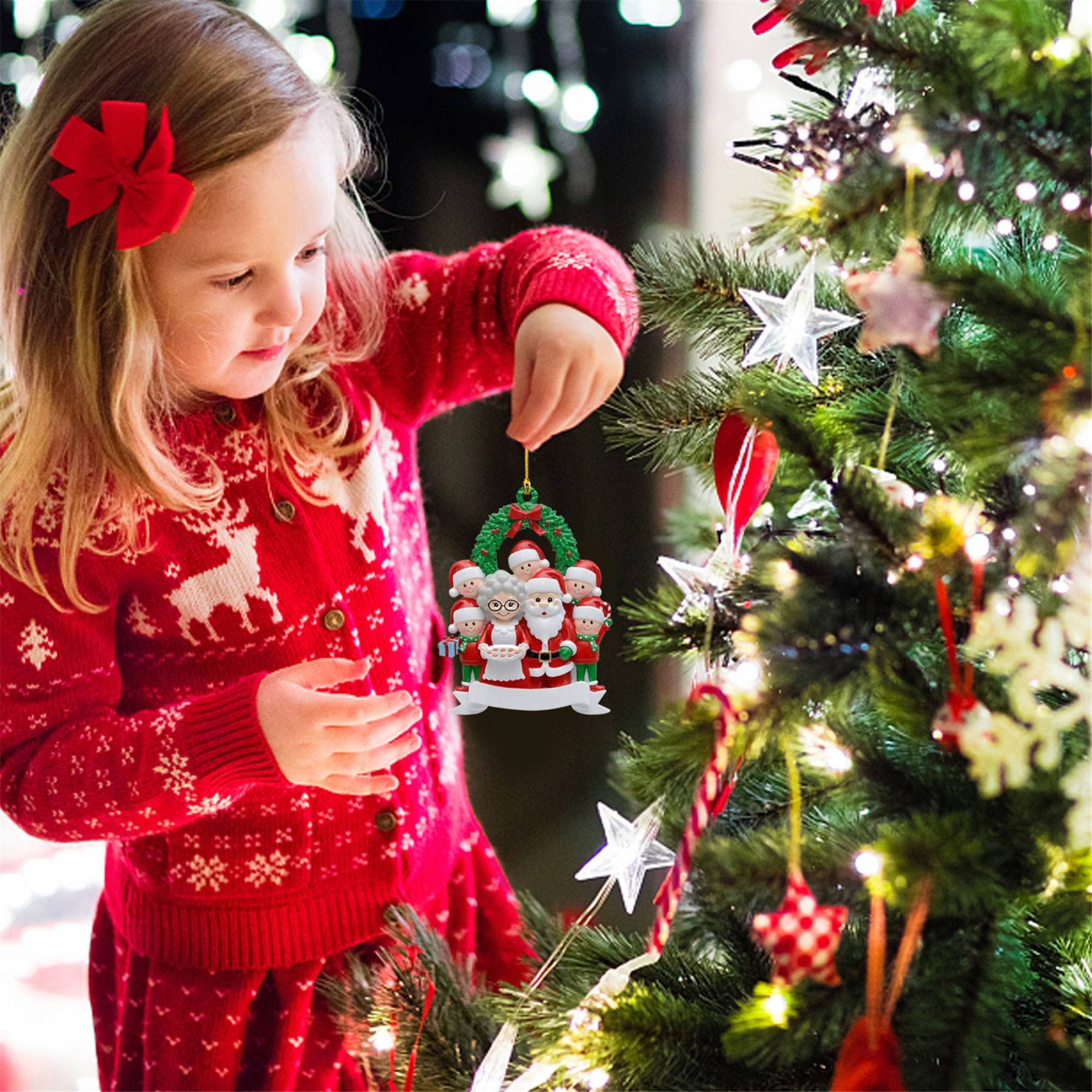 Décoration Sapin Noël Poupée 9 Prénoms Personnalisés et texte