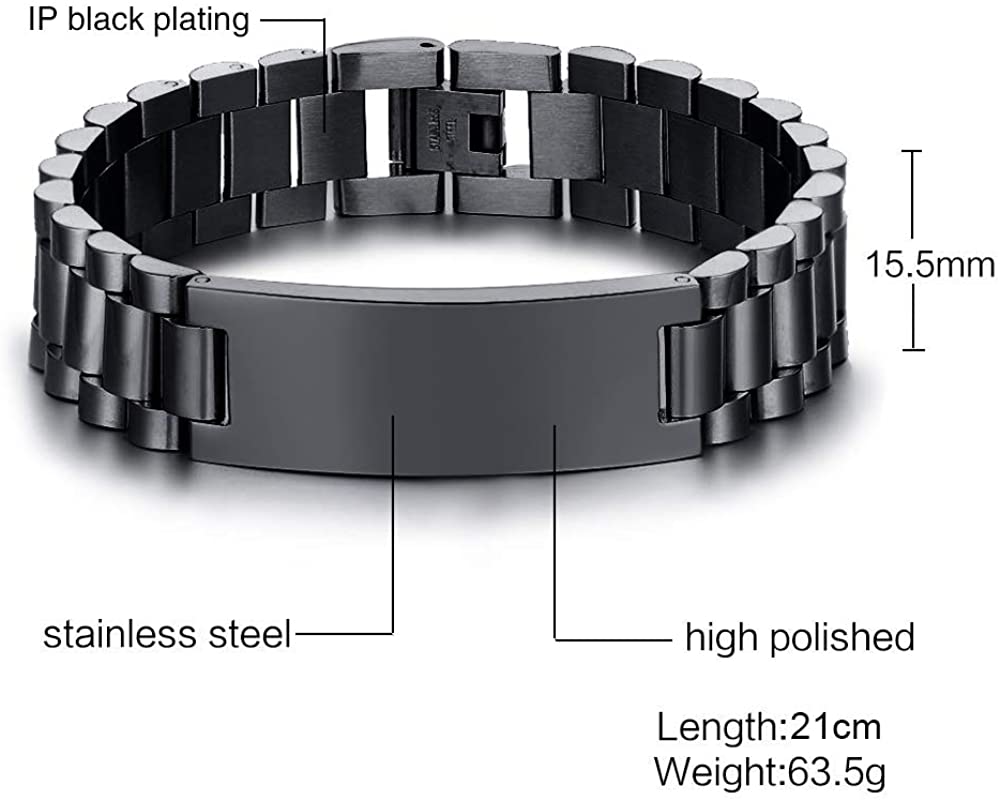 Bracelet Personnalisé 1 texte avec 1 photo en Acier au titane