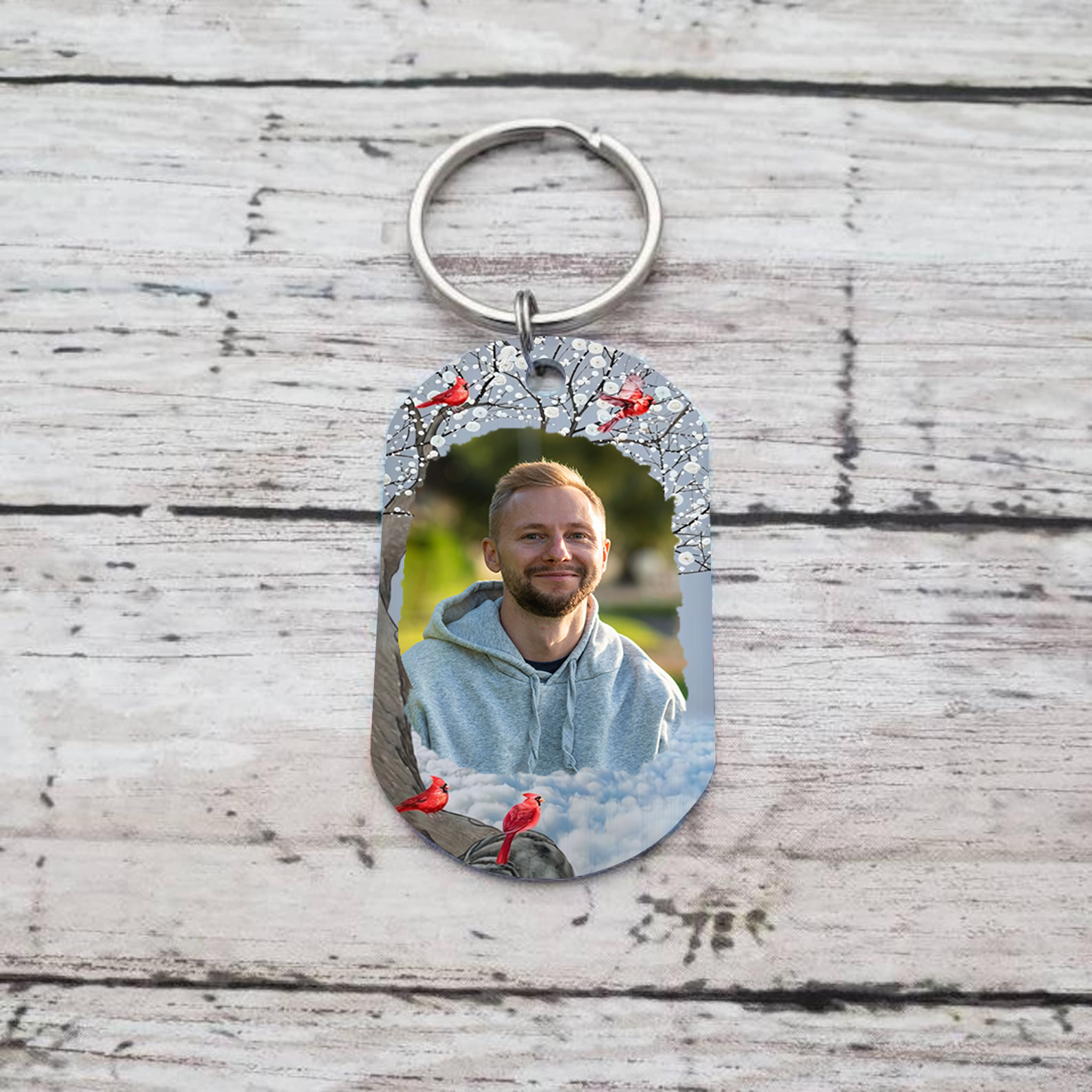 Porte-Clés Commémoratif 1 Photo Personnalisée Je te porterai avec moi jusqu'à ce que je te revoie