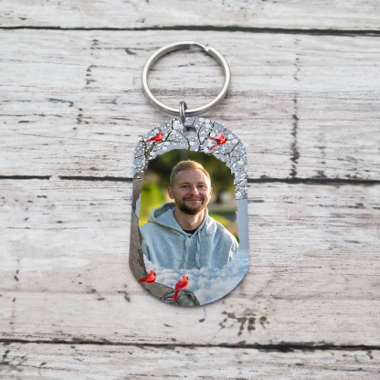 Porte-Clés Commémoratif 1 Photo Personnalisée Je te porterai avec moi jusqu'à ce que je te revoie