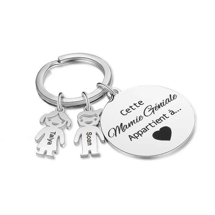 1-5 Noms Porte-Clés Personnalisés Avec Breloques Enfants et Texte-Jessemade FR