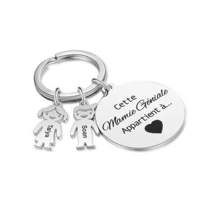 1-5 Noms Porte-Clés Personnalisés Avec Breloques Enfants et Texte-Jessemade FR
