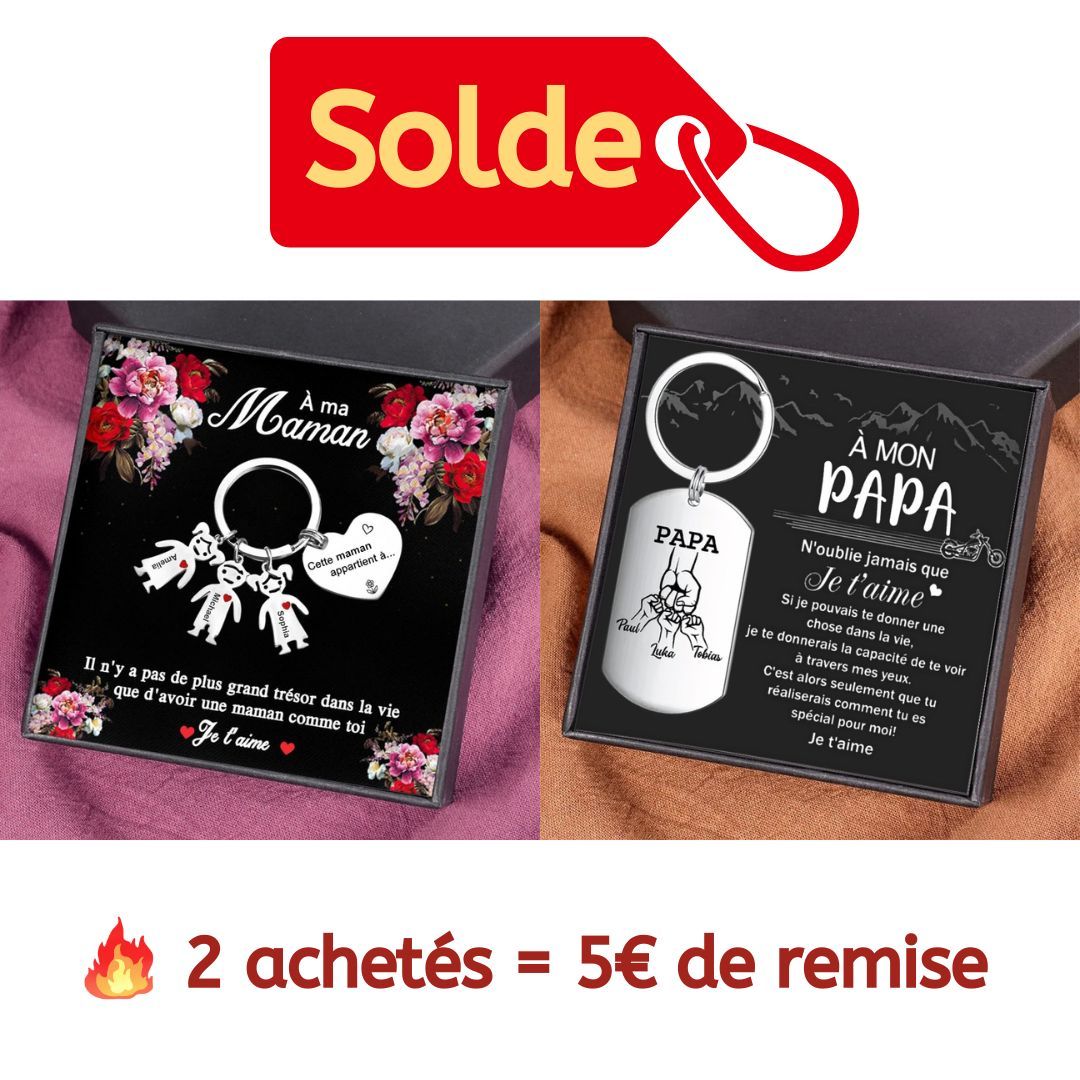 À ma Maman - Porte-Clés 3 Prénoms Personnalisé Avec Breloques 3 Enfants