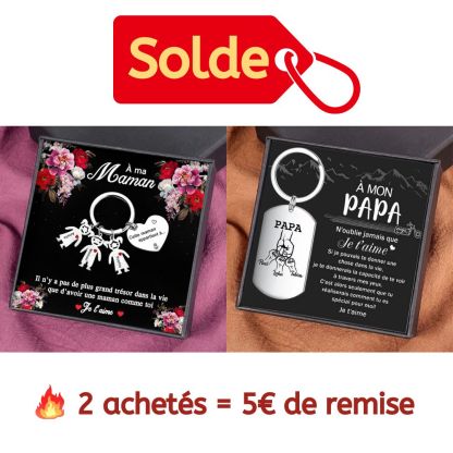 À ma Maman - Porte-Clés 3 Prénoms Personnalisé Avec Breloques 3 Enfants
