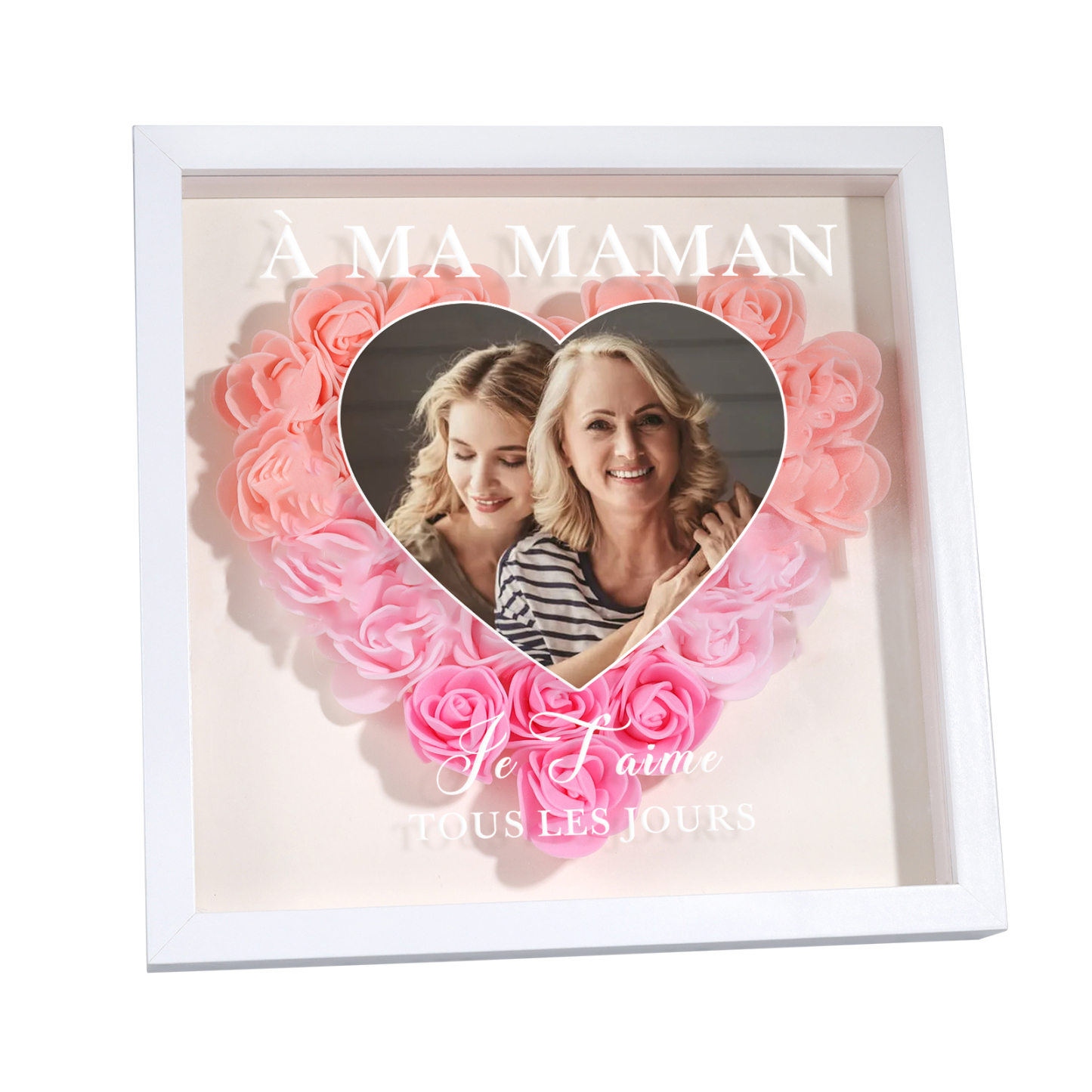 À ma Maman - Cadre Panneau de densité 1 Photo Personnalisée Ornements Floral pour Famille