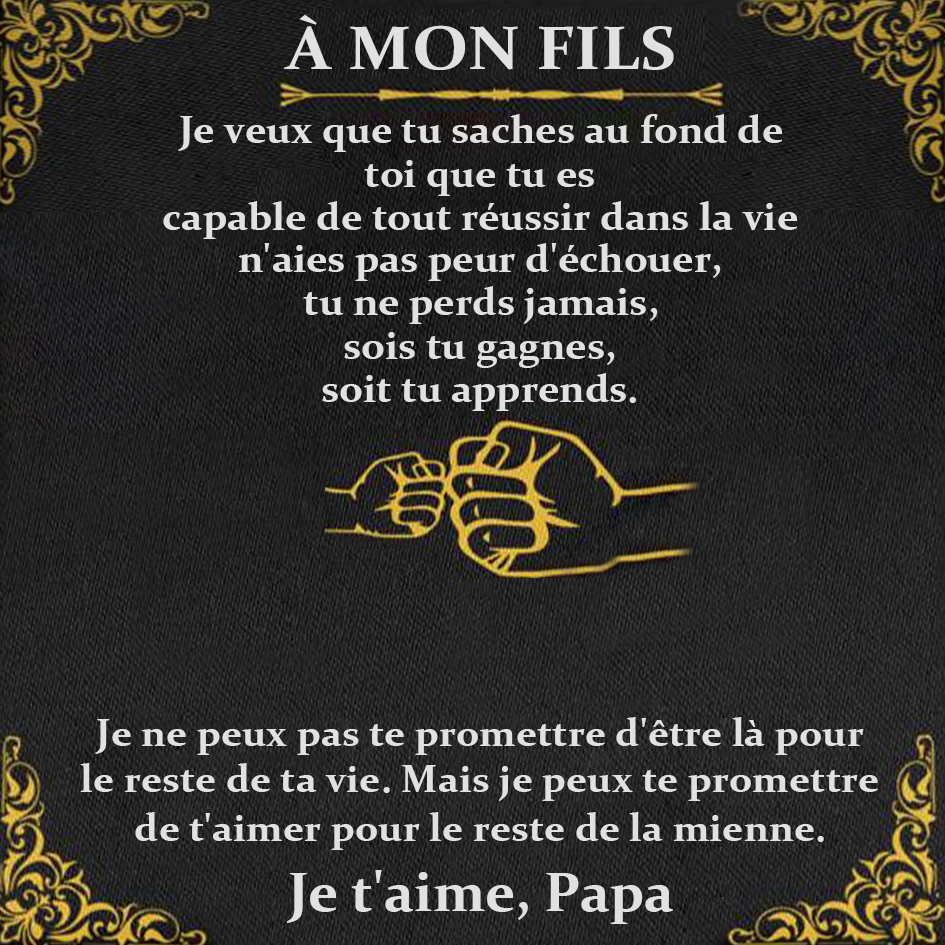 À mon Fils - Carte avec coffre cadeau de Papa