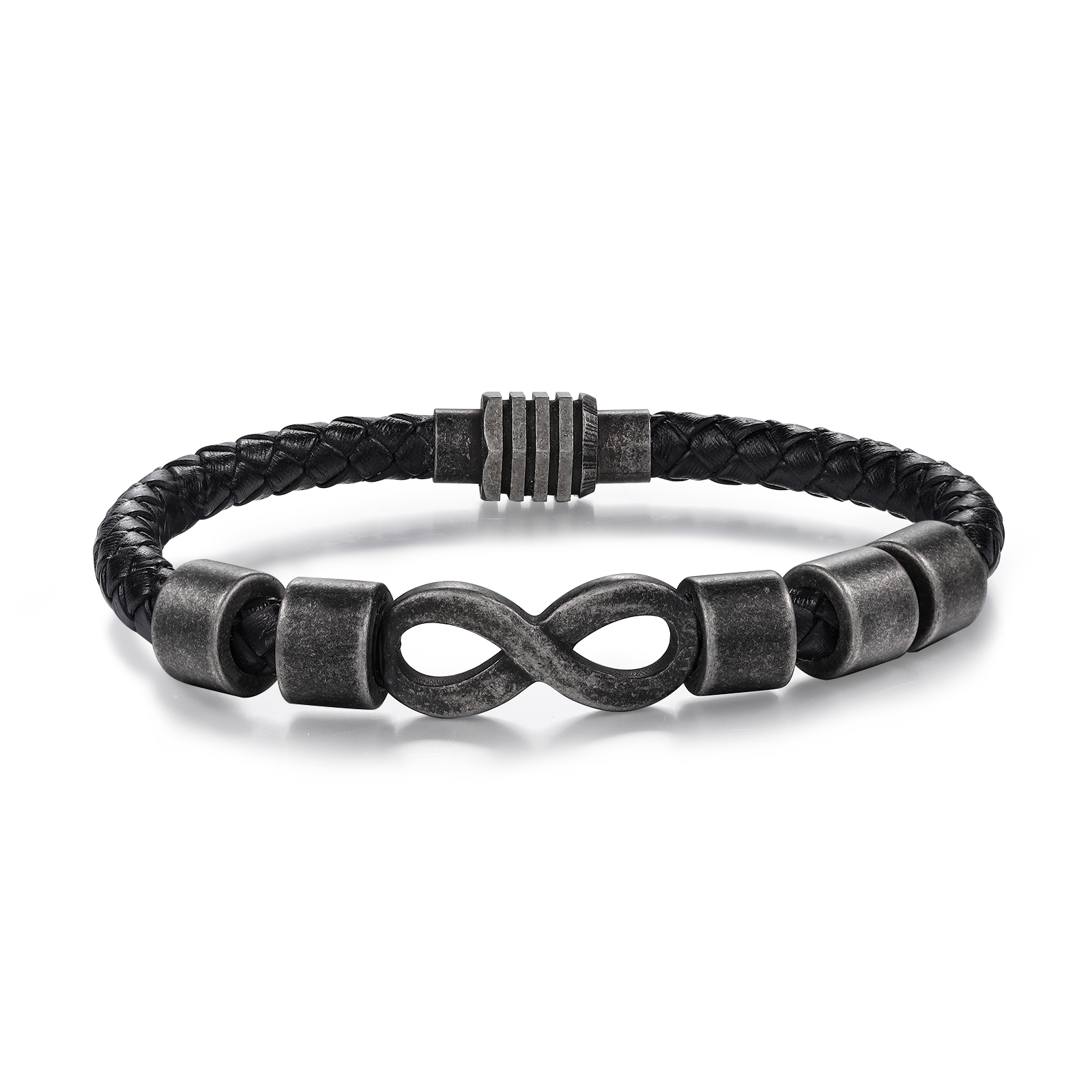 2-5 Noms Bracelet Infini Vintage Personnalisés avec Texte Bracelet Homme
