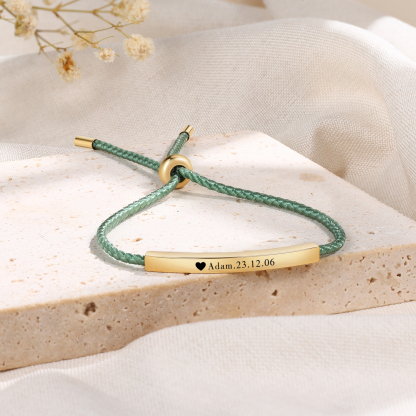 Bracelet 1 Prénom et Date Personnalisés pour Couple