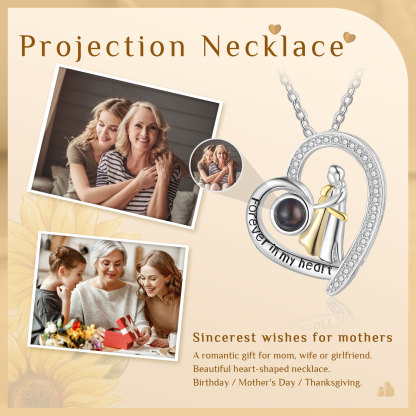 À ma Maman - Collier Maman et Fille Projection de Pierres 1 Photo Personnalisée Collier pour Femmes | Jessemade