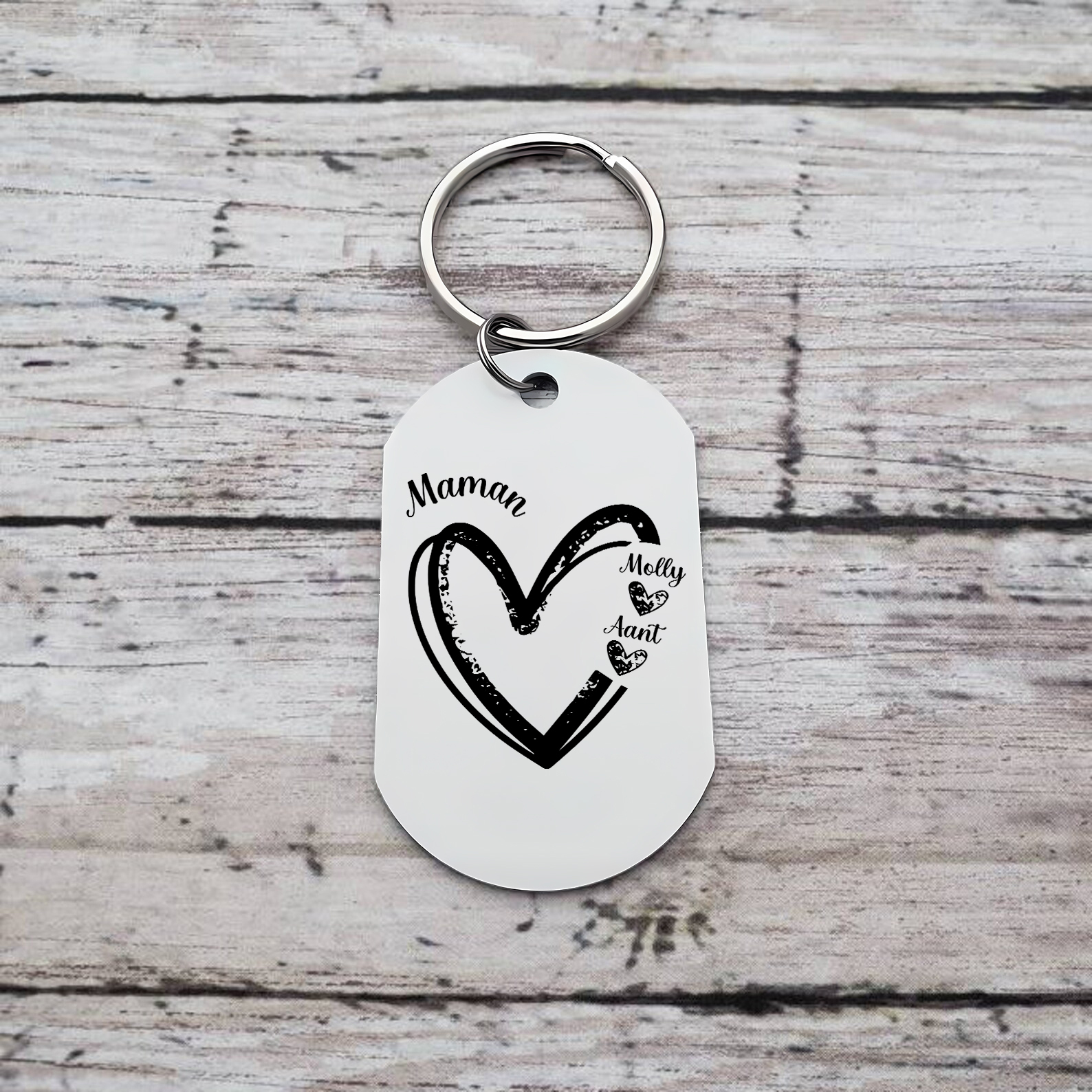 À Ma Maman - Porte-Clés Cœur 2-7 Noms Personnalisés