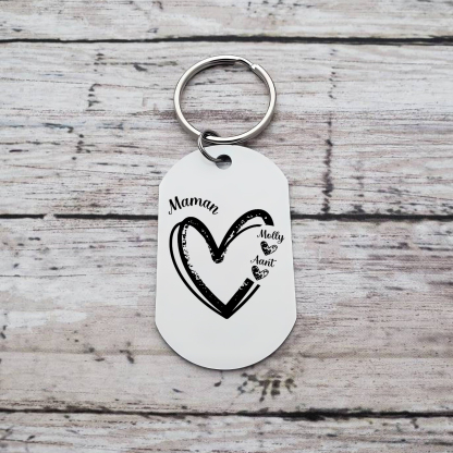 À Ma Maman - Porte-Clés Cœur 2-7 Noms Personnalisés