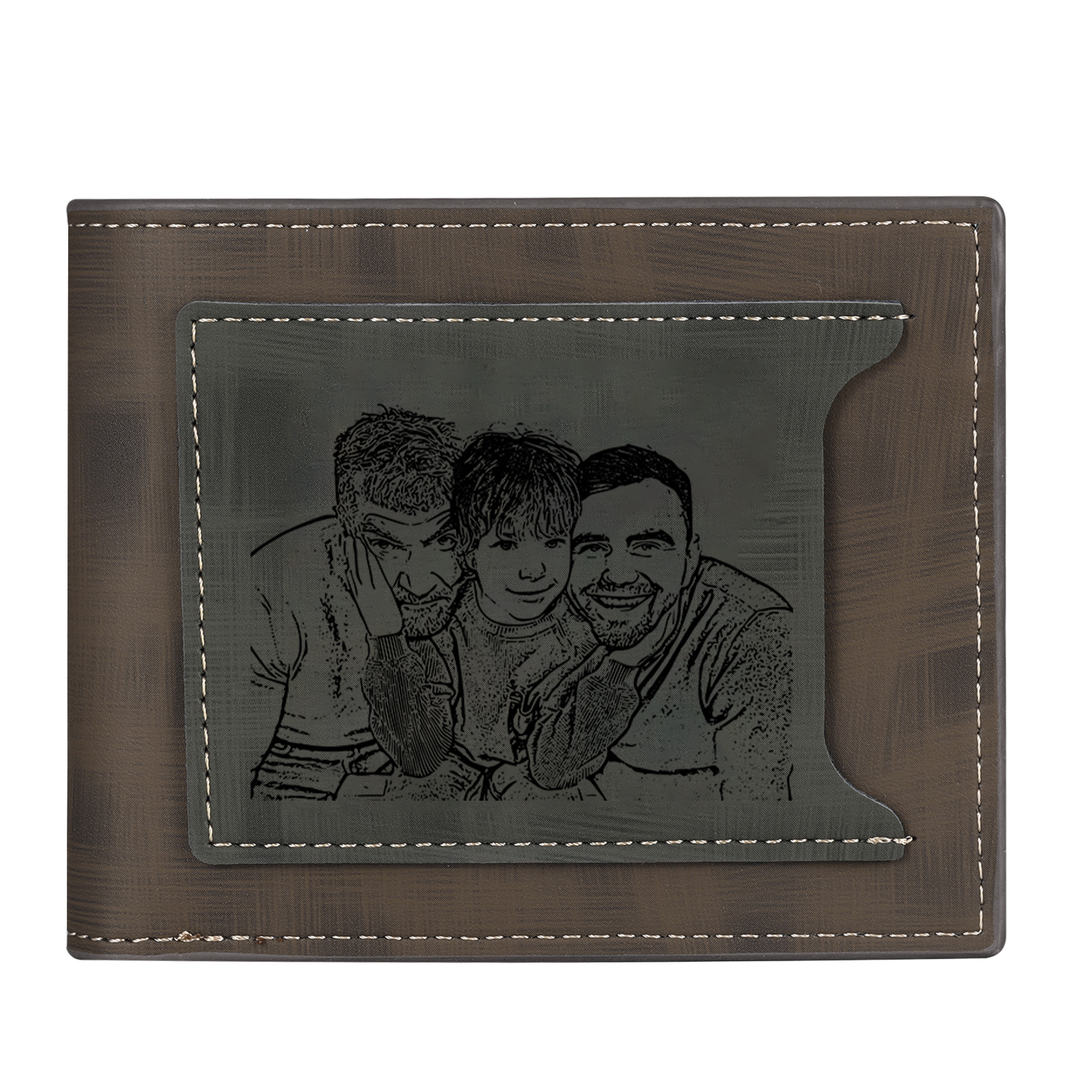 À mon Papa - Portefeuille Poings 3 Prénoms Personnalisés avec Photo Classique Homme Porte-Monnaie Carte