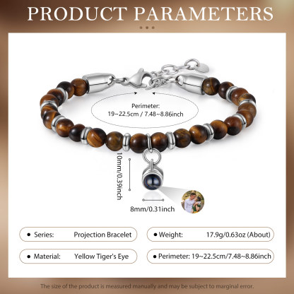 Bracelet Homme Projection de Pierres Photo Personnalisée