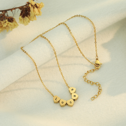 Collier Cœur pendentif 9 lettre Personnalisé