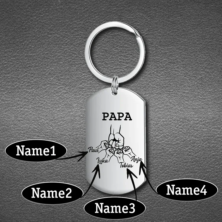 À Papa-Portefeuille 4 Prénoms Personnalisés avec 4 Enfants Classique Homme Porte-Monnaie Carte | Cadeau Fête des Pères | Jessemade