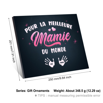 À ma Mamie - Cadre en Bois Arbre 1-6 Prénoms Personnalisés