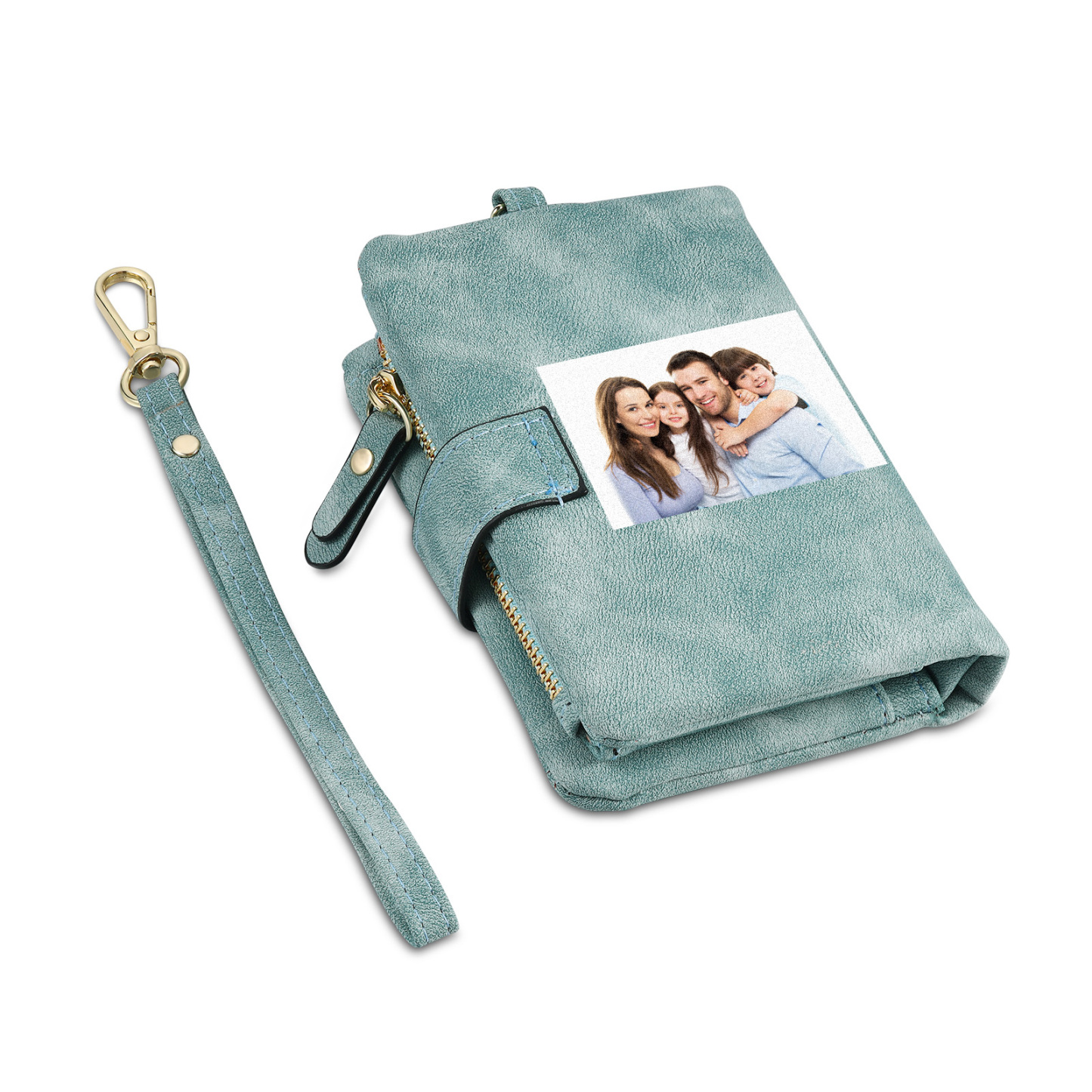 Portefeuille Femmes 6 Prénoms et 2 Textes Personnalisés avec Photo Porte-Monnaie Carte
