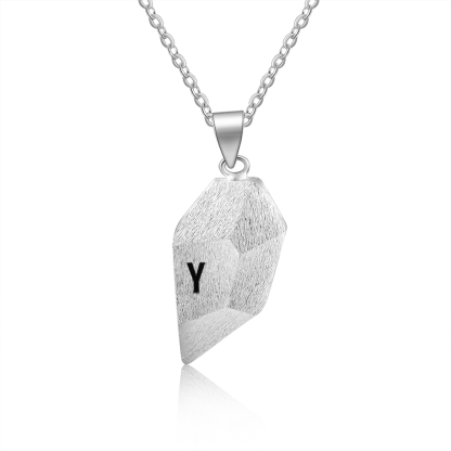 Collier breloque Coeur 2 lettre personnalisée Avec aimant pour Couple