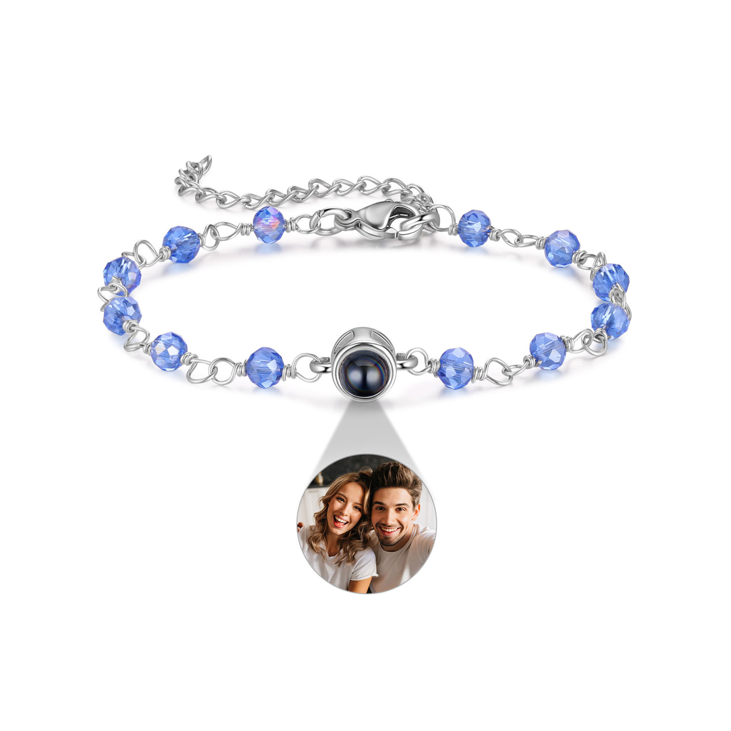 Bracelet Perlé Personnalisé avec Photo Bracelet Photo Projection|Jessemade
