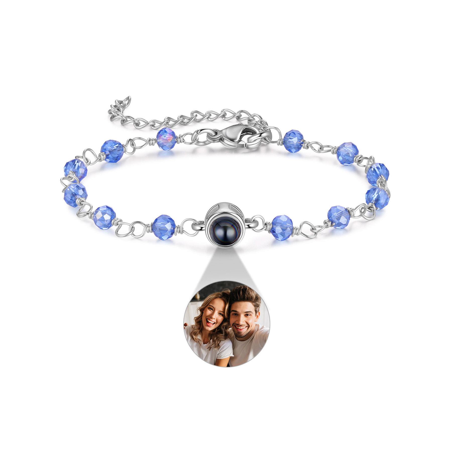 Bracelet Perlé Personnalisé avec Photo Bracelet Photo Projection|Jessemade
