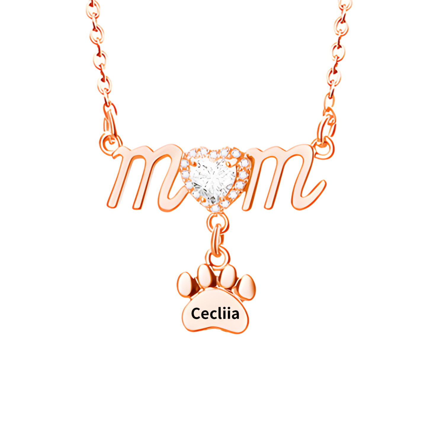 Collier Pendentif Petite Patte 1 Prénom Personnalisé Collier pour Maman