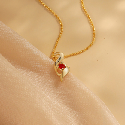 Collier Femme 1 Prénom Personnalisé avec 1 Pierre de naissance