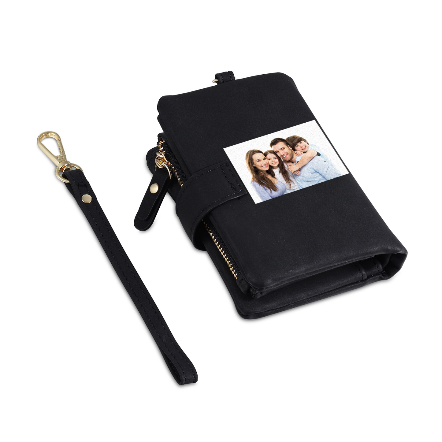 Portefeuille Femmes 6 Prénoms et 2 Textes Personnalisés avec Photo Porte-Monnaie Carte