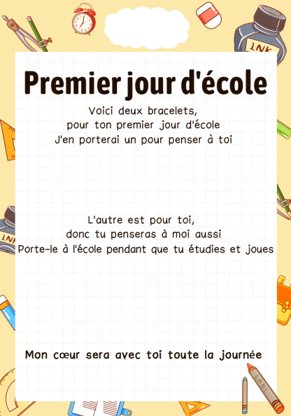 2PCS Bracelets Cœur 2 Prénoms Personnalisés Bracelet en Commun Cadeau Rentrée Scolaire｜Jessemade