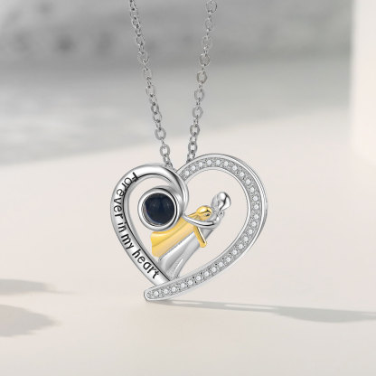 À ma Maman - Collier Maman et Fille Projection de Pierres 1 Photo Personnalisée Collier pour Femmes | Jessemade