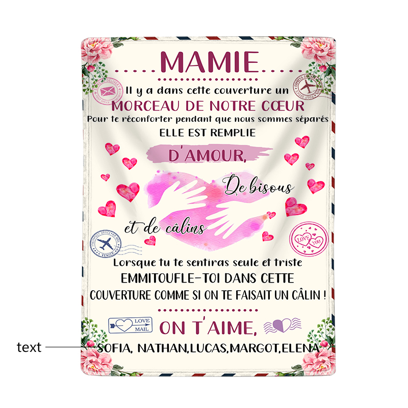 À ma Mamie - Couverture Plaids Polaire 1 Texte Personnalisé