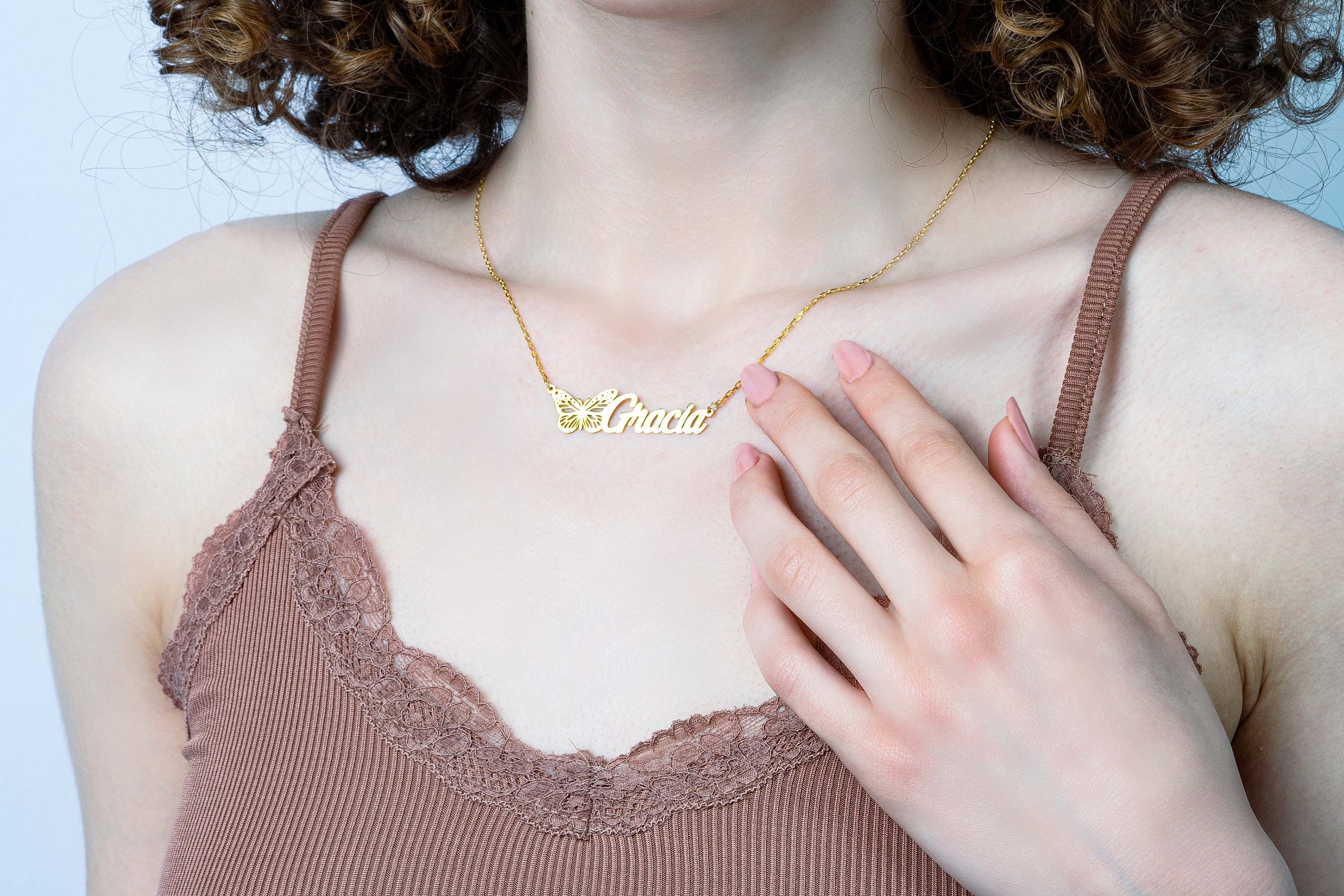 Collier Prénom Personnalisés Papillon