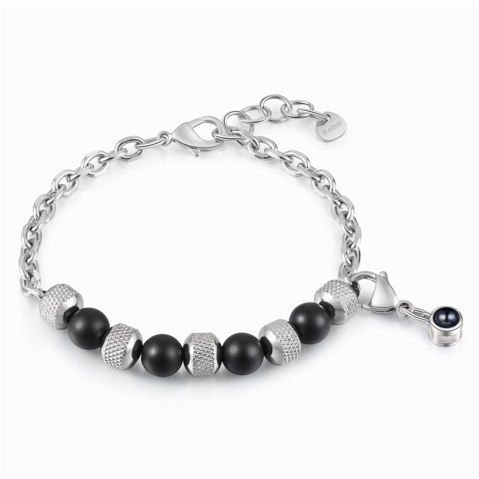 Bracelet Perles Projection de Pierres Photo Personnalisée