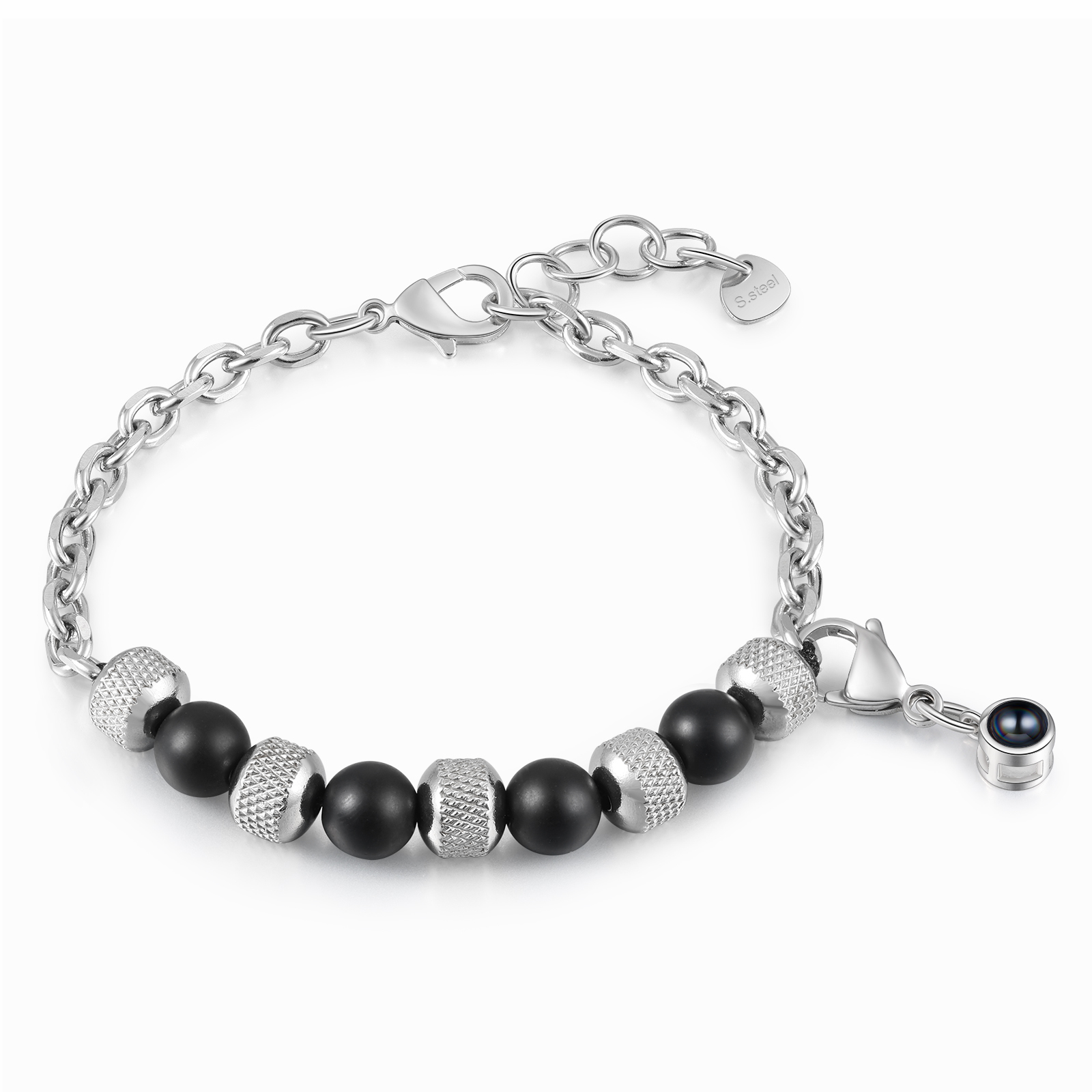 Bracelet Perles Projection de Pierres Photo Personnalisée