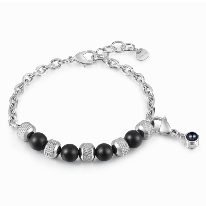 Bracelet Perles Projection de Pierres Photo Personnalisée