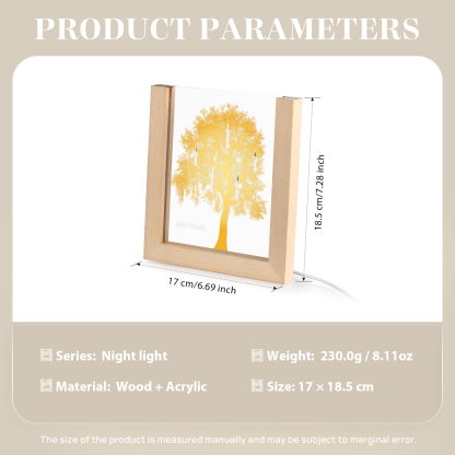 À Maman/Mamie - Lampe de chevet LED Arbre 5 Prénoms Personnalisés avec 1 Texte