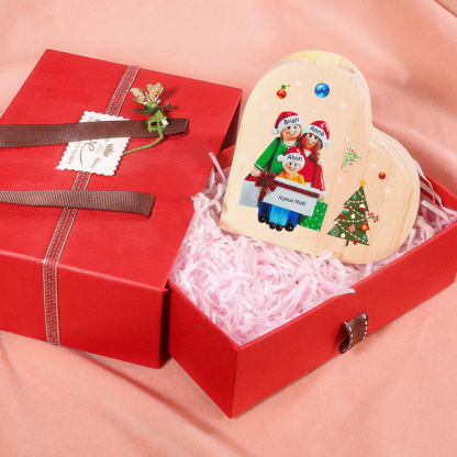 Bougeoir en Bois de Noël Poupée 3 Prénoms Personnalisés sans bougie