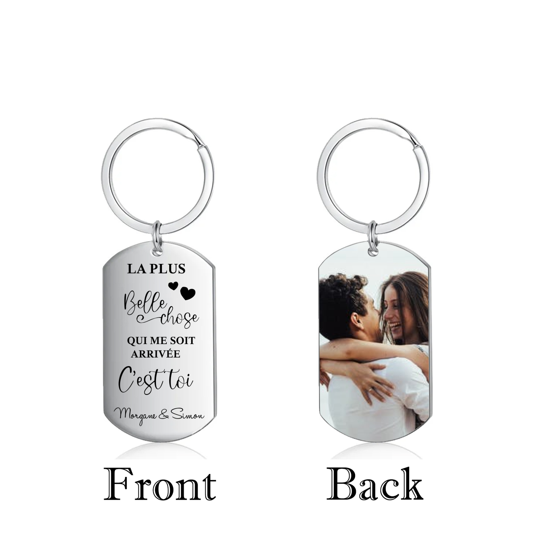 À mon Homme - Porte-Clés Texte et Photo Personnalisés Pour Couple