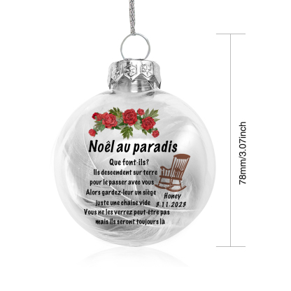 Boule transparente commémorative Décoration Sapin Noël Prénom et Date Personnalisés boule de noël | Jessemade